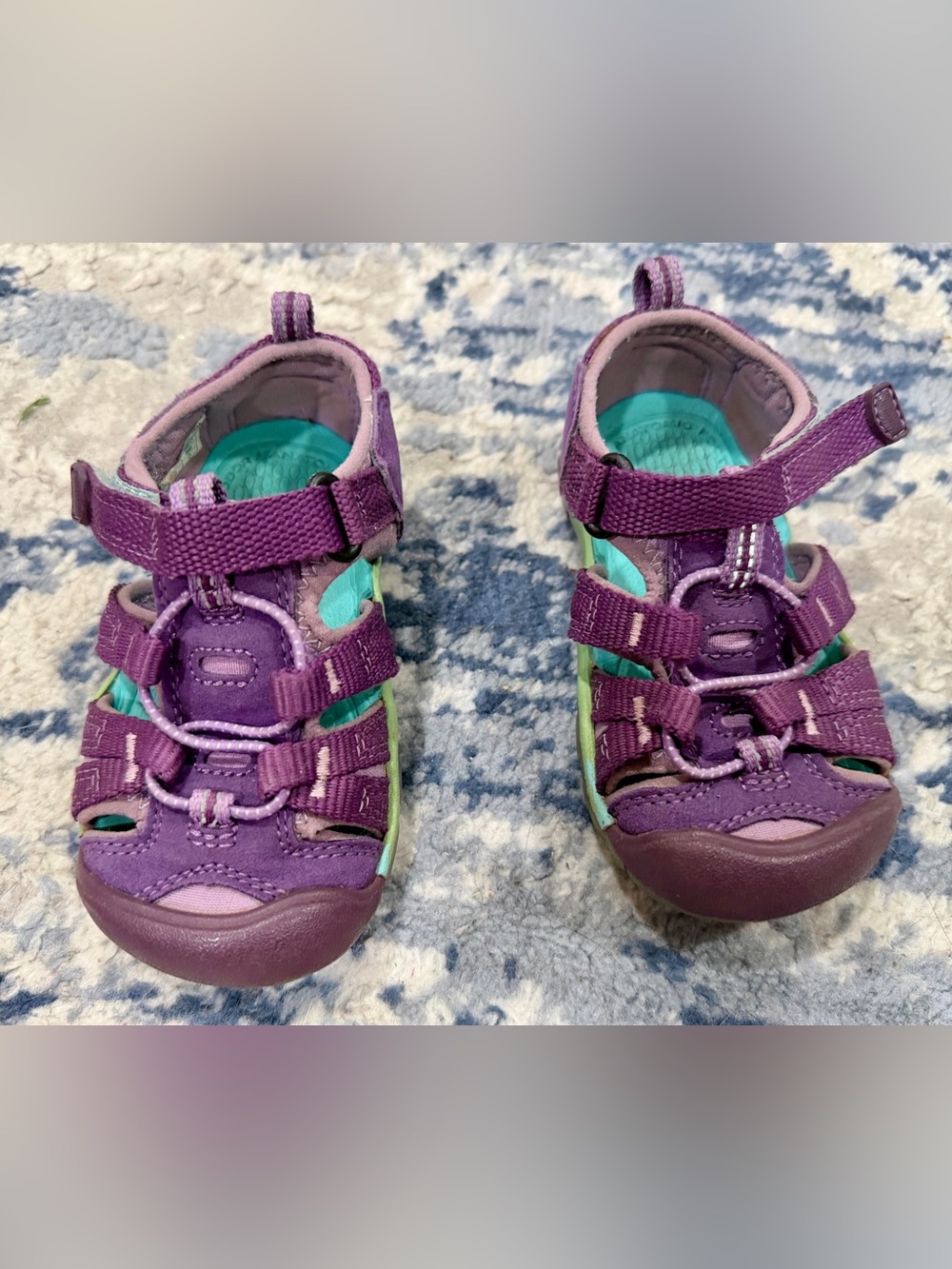 Keen Purple Kids Sandals with Aqua Accents